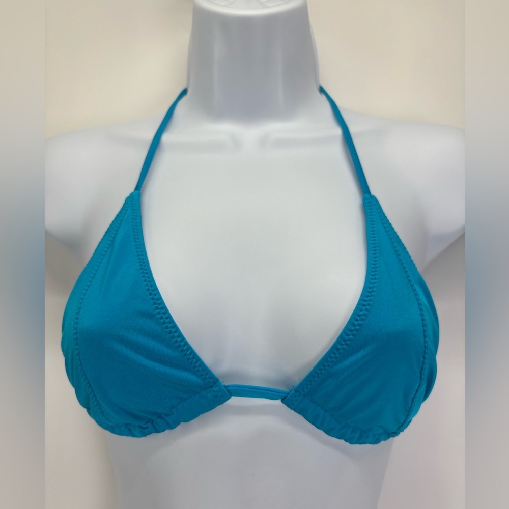 Forte Forte Italy Bikini Top Size 0 XS Turquoise Blue Triangle Halter